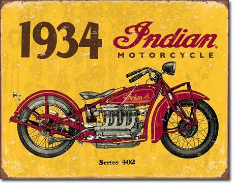1934 Indian Motorcycle | Metal SIgns