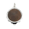 Chrome Plated SOS Talisman Pendant Brown Coloured Front Chrome Plated