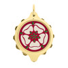 Gold Plated SOS Talisman Pendant - Tudor Rose White - Coloured