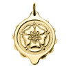 Gold Plated SOS Talisman Pendant Tudor Rose Front Gold Plated