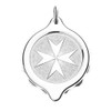 Stainless Steel SOS Talisman Pendant St John Malta Cross Front Silver