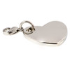 Heart Engraveable Charm Back Silver