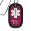 Maroon Medical Dog Tag Filled Front Black And Maroon