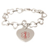 Linked Hearts Medical ID Bracelet Silver