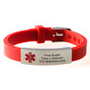 Slimline Adjustable Silicone Engraved Front Red