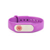 Adjustable Silicone Medical Bracelet with Tag Front Purple