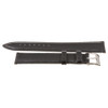 Extra Long 18mm Nappa Polished Calf Leather Strap with Stainless Steel Buckle Black