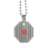 Striped Hexagon Pendant 1 Silver