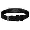 Slimline Adjustable Silicone with Black Tag Back Engraving Black