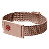 Woven Stainless Steel Bracelet Side View Rose Gold