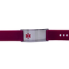 Pro Silicone Medical Bracelet Flat Maroon Red