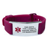 Pro Silicone Medical Bracelet Front Engraving Maroon Red