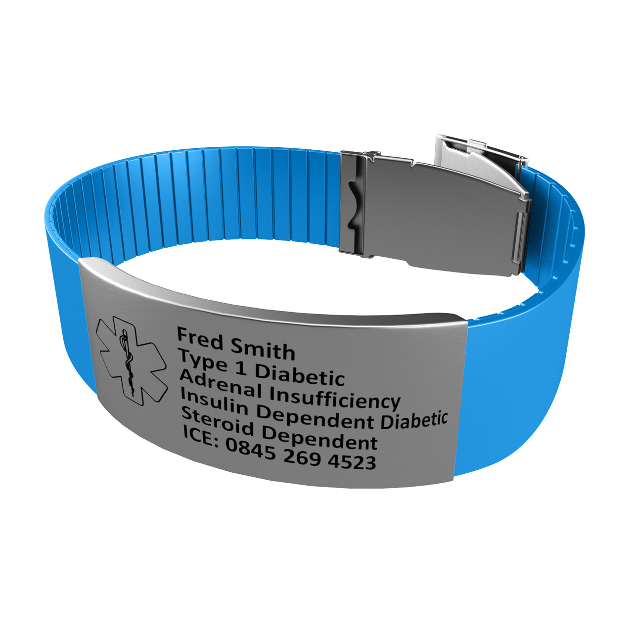 Buy Alzheimers Medical ID Alert Bracelet with Embossed Emblem from  Stainless Steel. D-Style, Premium Series., 6.5 at Amazon.in