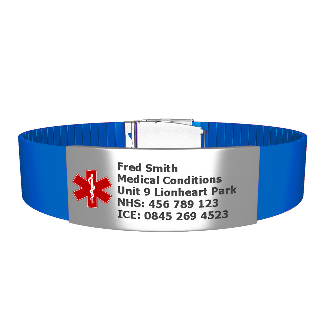Medical Bracelet with Clasp and Red Symbol