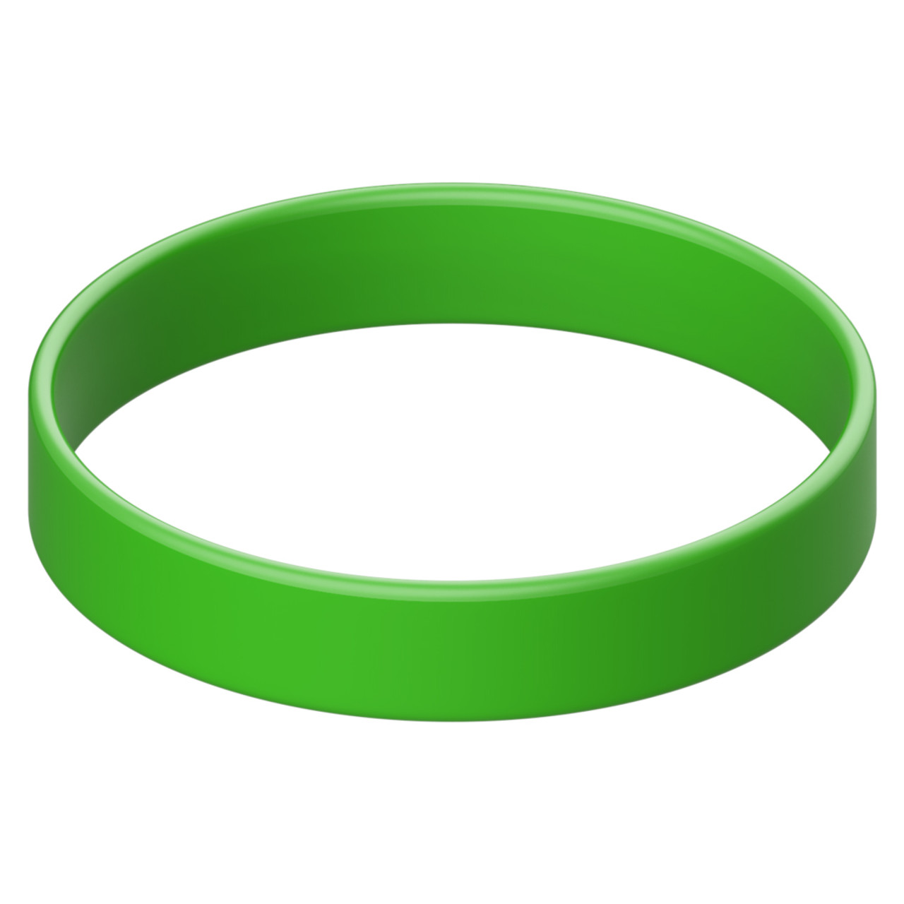 Solid color green - blank rubber wristband - silicone bracelet