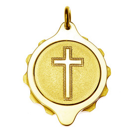Gold Plated SOS Talisman Pendant - Christian Cross