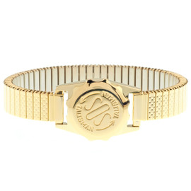 Gold Plated SOS Talisman Watch Style With 12mm Strap Ladies Expandable Gold