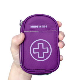 Small Purple Medicine Case for Auvi Q or Asthma Inhaler Front Purple