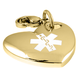 Heart Engraveable Charm Front Gold