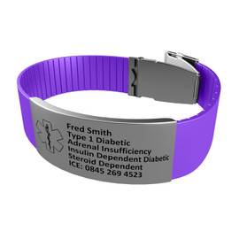 Medical Bracelet with Clasp Purple