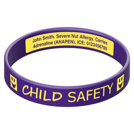 Child ID Engraveable Silicone Bracelet Purple