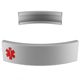 Medical Tag for Silicone Wristbands Silver