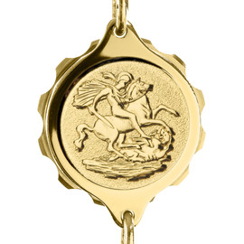 Gold Plated SOS Talisman Bracelet - St George & Dragon