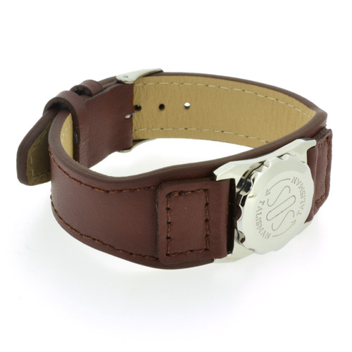 Brown Leather Strap no skin contact SOS Talisman Brown