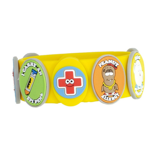 Multi Charm Package Wristband with Six Charms Yellow