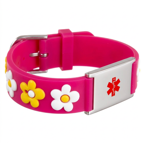 Kids Pink Daisy Engraveable Bracelet
