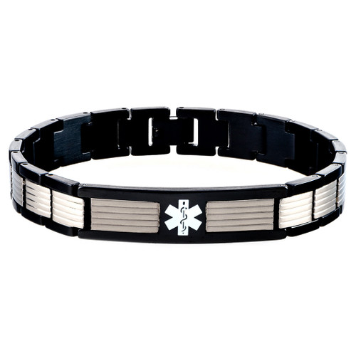 The Contemporary Titanium Bracelet Front Silver And Black