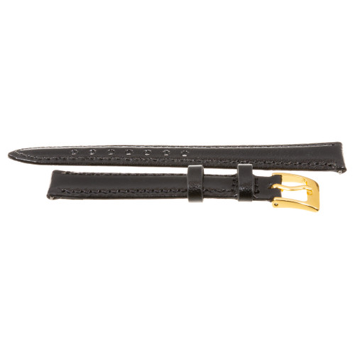 12mm Gold Plated Buckle Black Nappa Polished Calf Leather