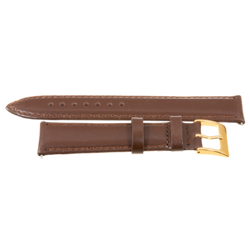 18mm Nappa Polished Calf Leather with Gold Plated Buckle Brown