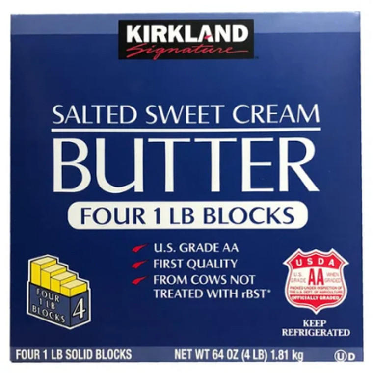 Kirkland Salted Sweet Cream Butter 4 Pack 1 lb.