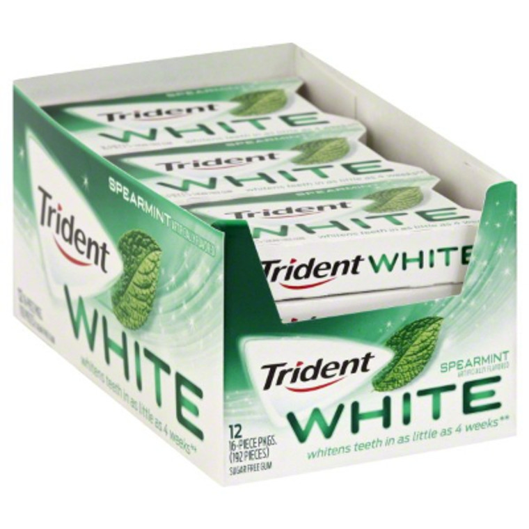 Trident White Spearmint 16 Piece 12 Pack