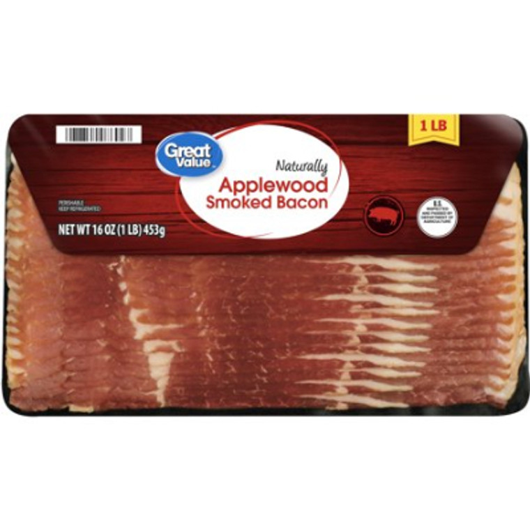 Great Value Applewood Smoked Bacon 16 oz.