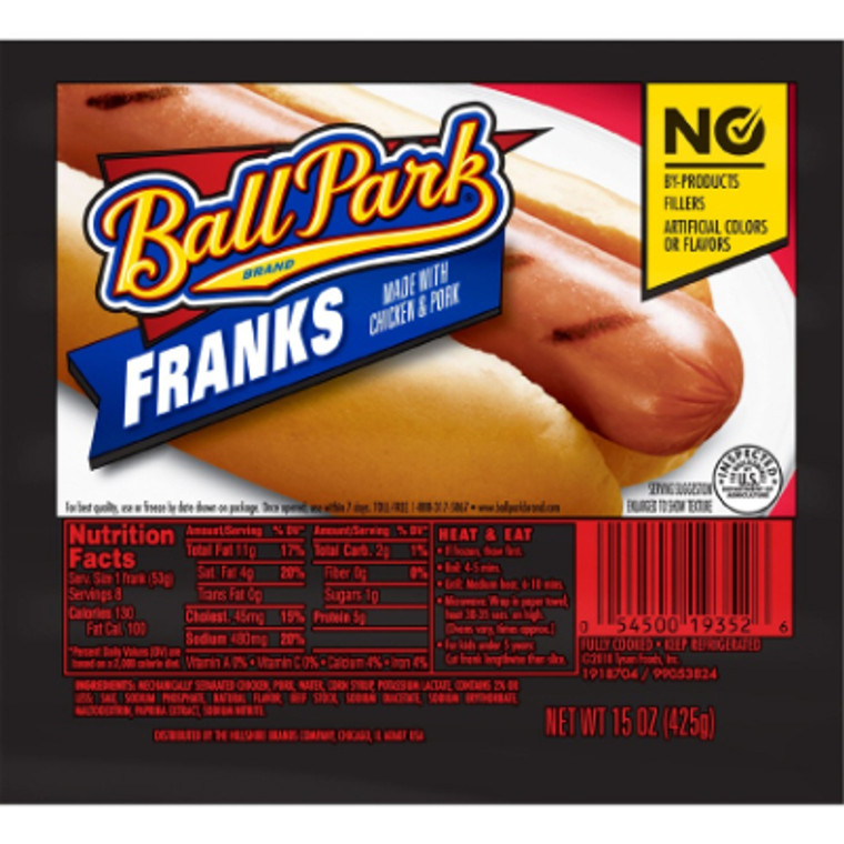 Ball Park Franks Made with Chicken and Pork 8 Pack, 15 oz.