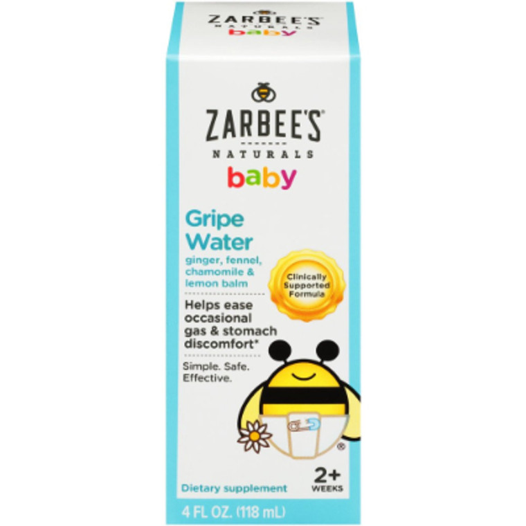 Zarbee's Naturals Baby Gripe Water with Ginger, Fennel, Chamomile, Lemon Balm, 4 oz. Bottle