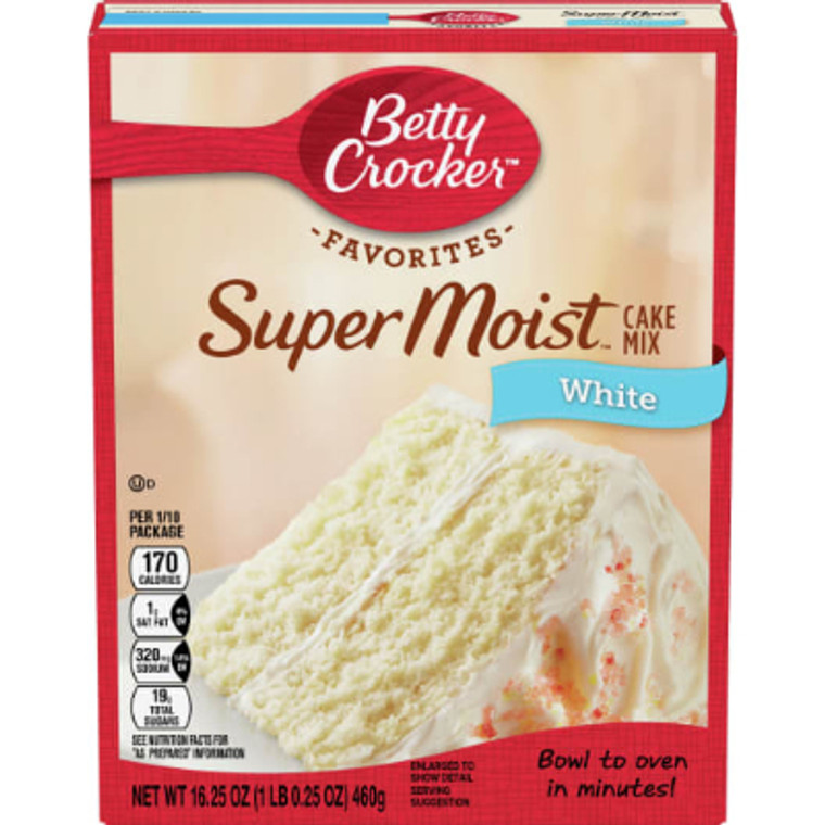 Betty Crocker Super Moist White Cake Mix, 16.25 oz.