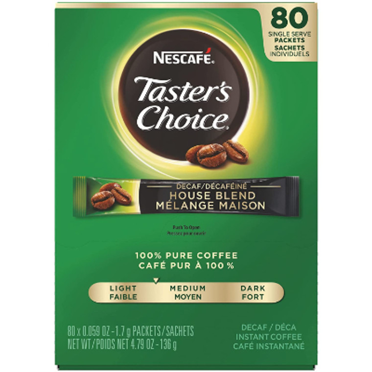 Nescafe Taster's Choice Decaf House Blend Instant Coffee Packets .59 oz., 80 Count