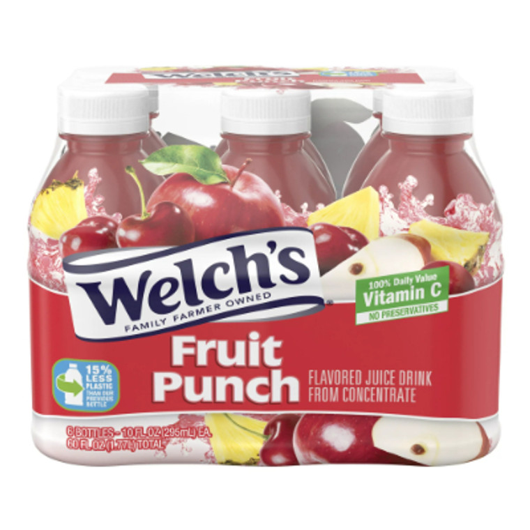 Welch's Fruit Punch Juice Drink, 10 oz., 6 Count