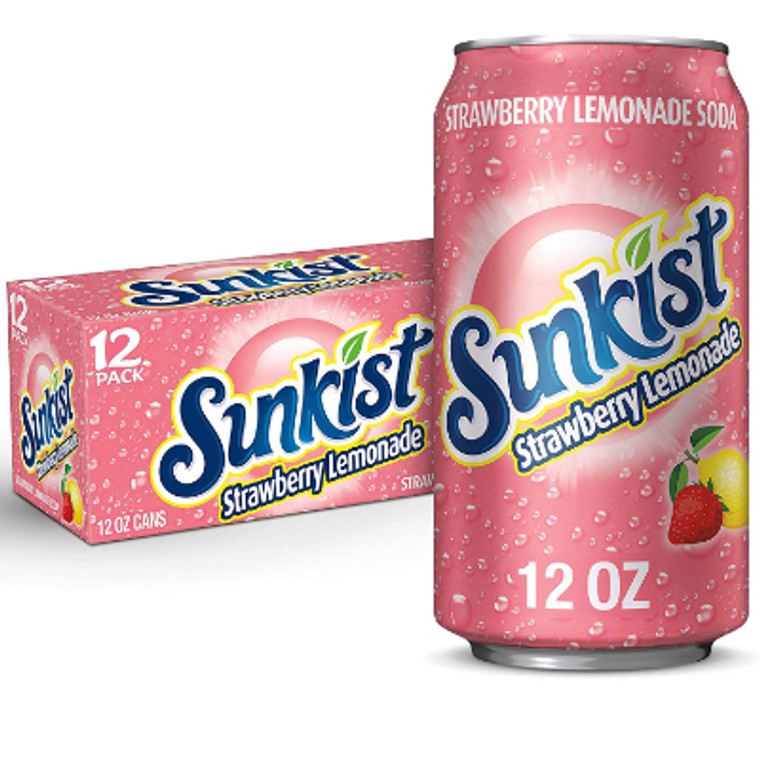 Sunkist Strawberry Lemonade 12 oz., 12 Pack