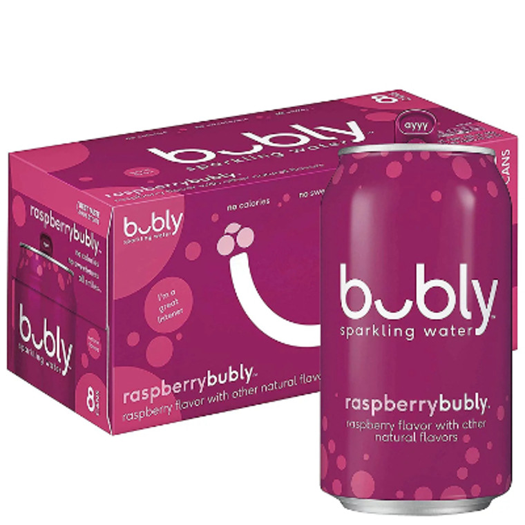 Bubly Raspberry Sparkling Water 12 oz., 8 Pack