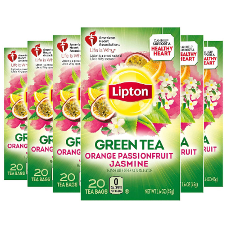 Lipton Green Tea Bags Orange Passionfruit Jasmine 20 Count