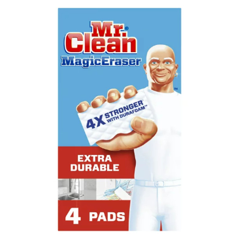 Mr. Clean Magic Eraser 4x Stronger Extra Double 4 Count