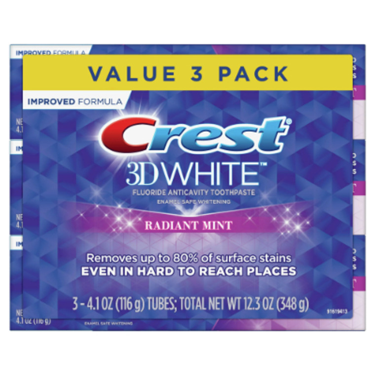 Crest 3D white Radiant Mint Toothpaste 4.1 oz.