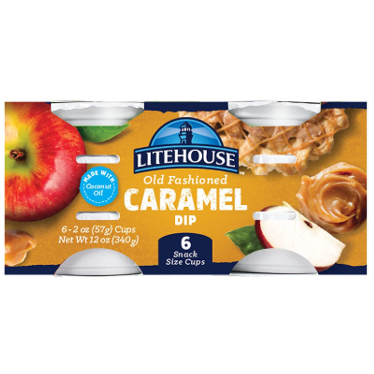 Lite House Old Fashioned Carmel Dip 6 Snack Size Cups 12 oz.