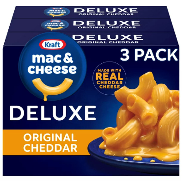 Kraft Macaroni & Cheese Deluxe Original Cheddar 14 oz. 3 Pack