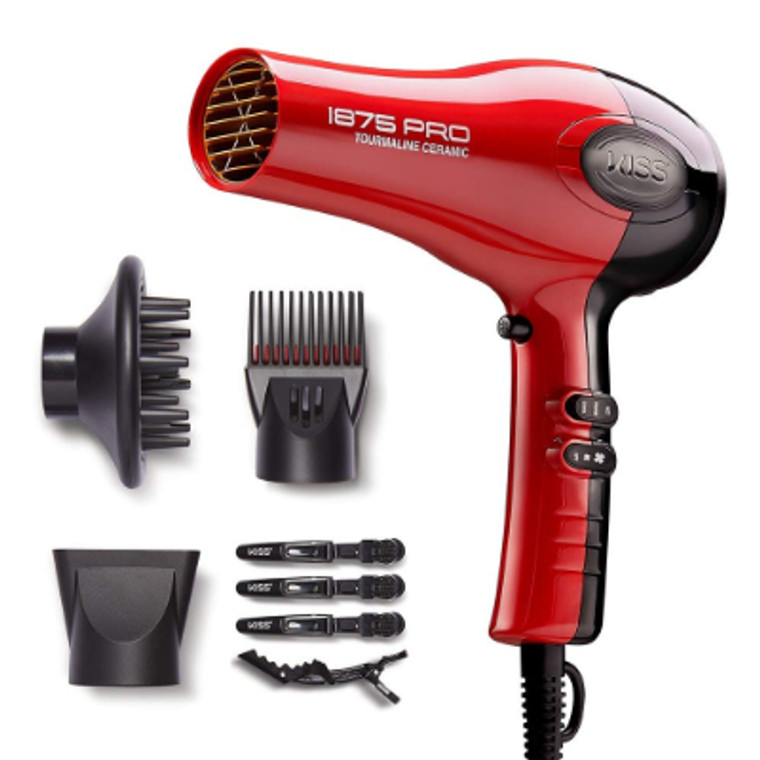 Kiss 1875 Pro Hair Dryer 4 Attachments Included