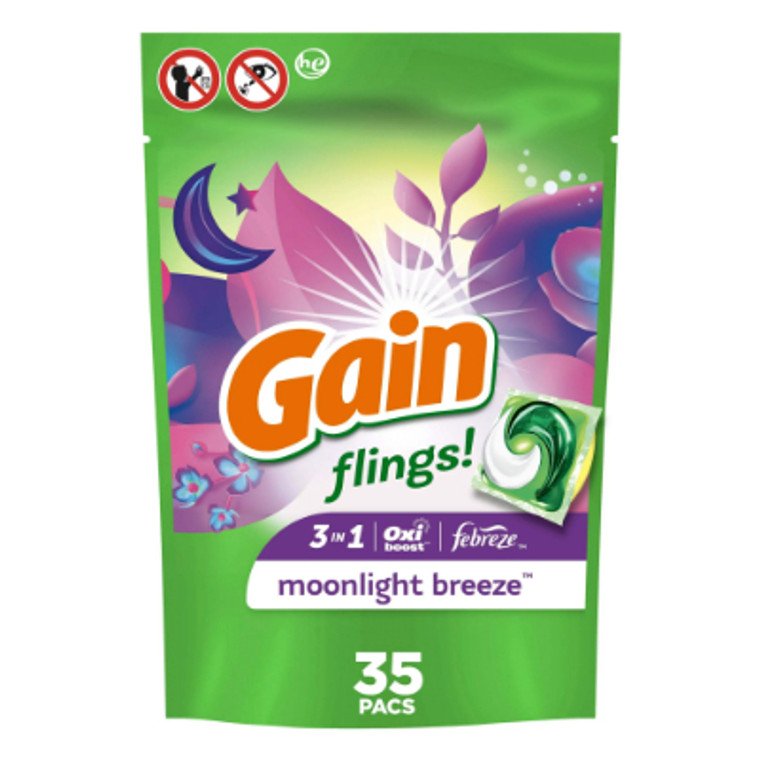 Gain Flings Moonlight Breeze, 35 Count Laundry Detergent Pacs